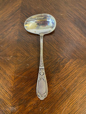 CUILLERE A BOUILLIE METAL ARGENTE ORFEVRERIE FELIX FRERES DECOR FLORAL