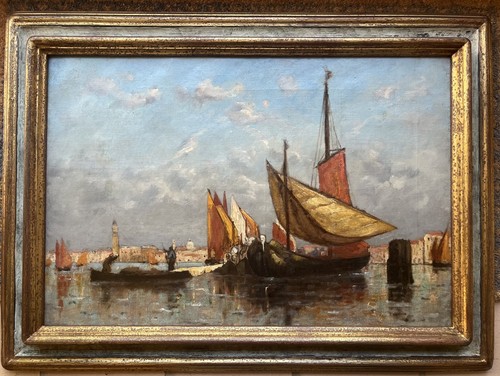 Tableau ancien vue venise - ancien,
