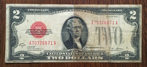1928 red seal us - us, note