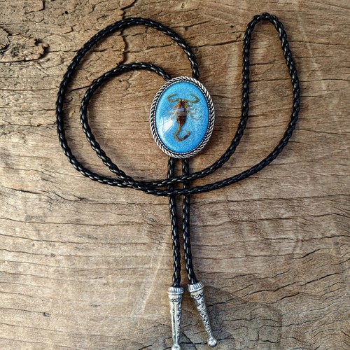 Scorpion bleu bolo cravate - bleu,