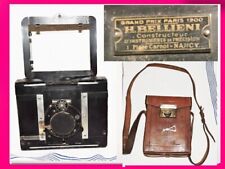 H. BELLIENI Ancien  Appareil Photos Extra Plat à Soufflets  NANCY 1900 + Housse