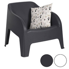 Chaise Plastique pour Jardin Grande Extérieur Fauteuil Empilable 79 × 76,5×70h