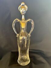 Bouteille carafe, Casa Dugatti, forme  silhouette féminine, verre, année 70