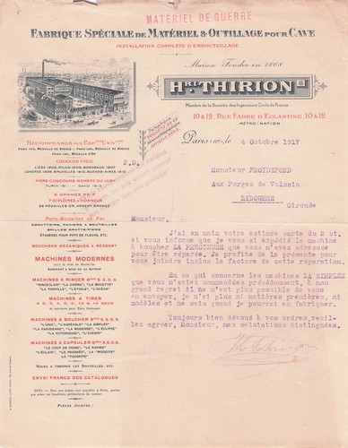 Paris fabricant thirion - paris,