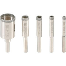 PROMO JEU DE 5 TREPANS FORETS MECHES DIAMANT DE 6, 8, 10, 12, 25mm SCIE CLOCHES