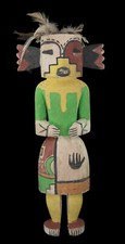 Ancienne Poupée style Guerrier Hopi Zuni Kachina amérindienne 33 cm # AC