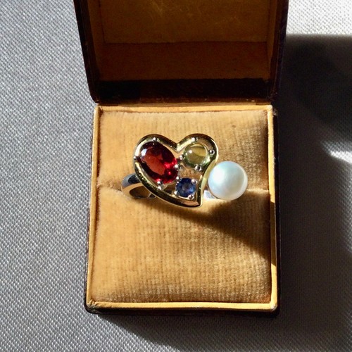 Coeur grenat saphir perle - coeur,