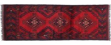 Tapis Afghan Khal Mohammadi 50x150 Tissé À La Main Coureur Marron Géométrique 62