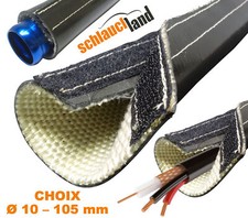 GAINE SILICONE-VELCRO PROTECTION CABLE TUYAU Chaleur Antifeu Thermique Isolation