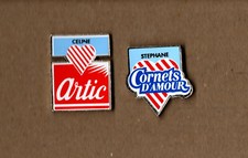 lot de 2 pin's glaces Artic - cornets d'amour