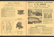 LA PLAINE-SAINT-DENIS (93) MACHINES-OUTILS à BOIS "Th. PRIEUR" Catalogue en 1966