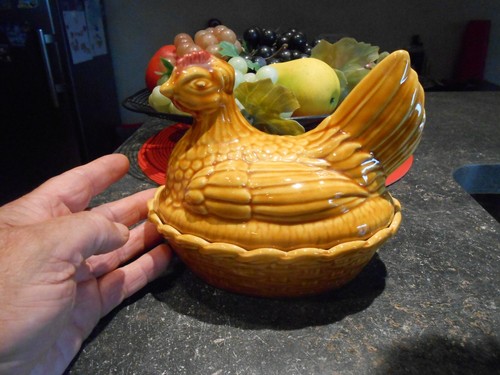 Ancienne bonbonnière poule - bonbonnière,