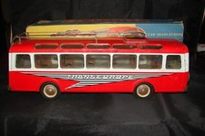 JOUSTRA CAR TRANS-EUROPE EN TOLE ANNEE 50 AUTOBUS BOITE