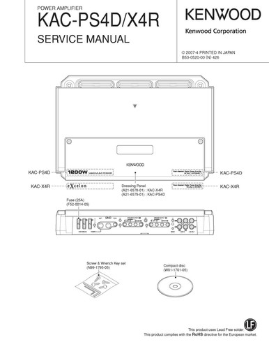 Manuel service pour kenwood - manuel,