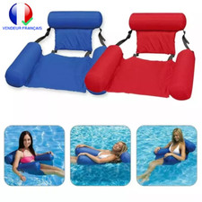 Hamac Gonflable pour Piscine Chaise Longue Flotteur Résistant Rouge Bleu Matelas