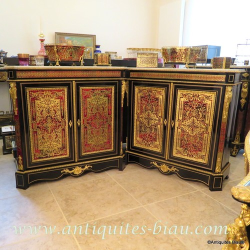 Paire meuble marqueterie - paire, de