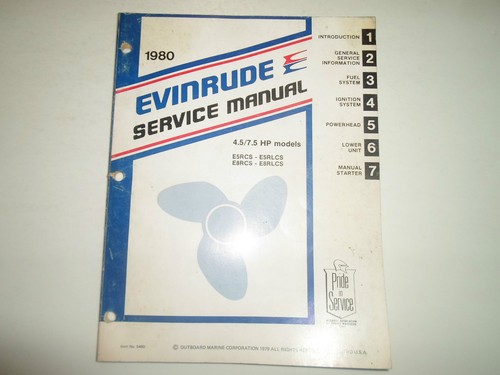 1980 evinrude service atelier - 1980,