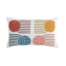 Coussin Déco Imprimé "Pop Art" 30x50cm Blanc