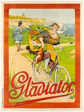 Original Poster - Cycles Gladiator - Bicycle - Black Cat - Breton Farmer - 1910