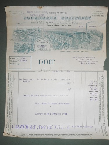 Ancienne facture fourneaux - ancienne,