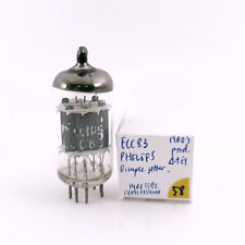 1 x TUBE PHILIPS ECC83. PROD des années 1960. FOSSLE GETTER. GAIN ÉLEVÉ. 58. ...