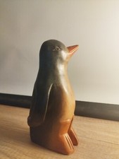 Statuette Pingouin Vintage en Bois / 20cm