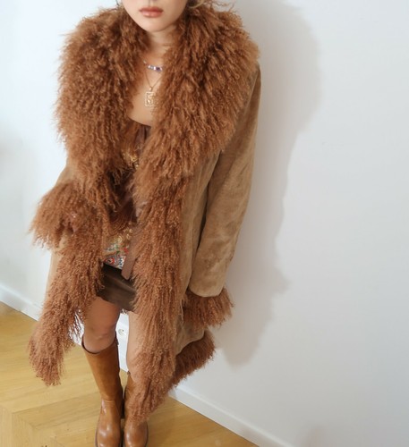 Manteau peau lainé col