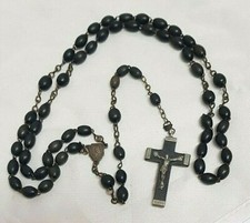 CHAPELET BOIS BUIS NOIR CROIX