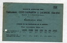 LACANCHE (21) FONDERIE TOLERIE EMAILLERIE "COSTE & CAUMARTIN" Tract en 1928