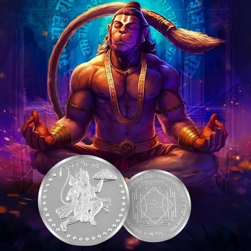Pièce hanuman argent pur - hanuman,