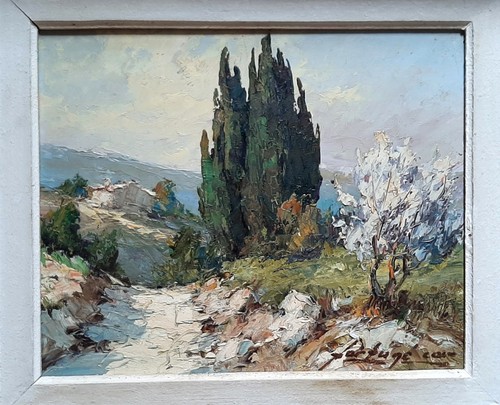 Tableau ancien huile paysage - tableau,