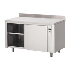 Armoire inox chauffante (L)2000 x (P)700 x (H)850 mm, avec dosseret, 2000 W, 220