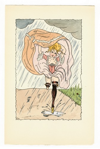 1945 pochoir aquarelle - pochoir,