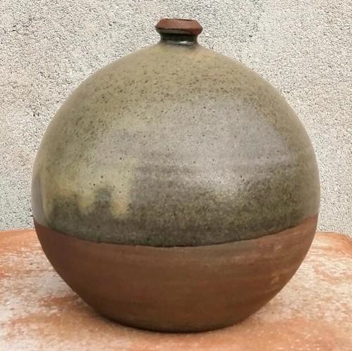 Vase boule 16cm signé - vase,
