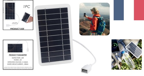 Chargeur solaire portable - solaire, 2w
