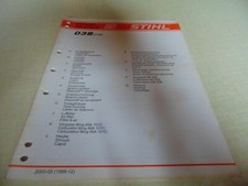 Tronçonneuse STIHL 038 Liste des Pièces de Rechange  1999