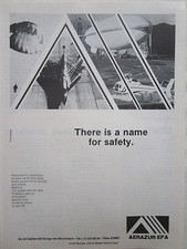 6/82 PUB AERAZUR EFA ZODIAC SAFETY EQUIPMENT ARRESTING BARRIER SUIT PARACHUTE AD