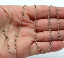 Ancien Collier Chaîne en Argent Massif 800 Maille Gourmette XIXè Long. 35,5 cm