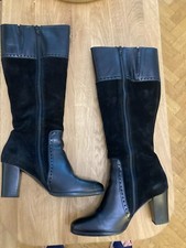 bottes hautes en daim et cuir AURA mollet large bottines chaussures T39
