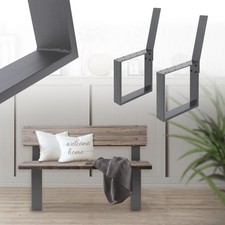 2 Pieds de banc cadre anthracite métal solide profil carré industriel 40x78,5 cm