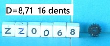 HO  JOUEF  Pignons  16 dents  de 8,71 mm