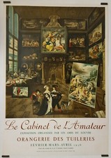 Le cabinet de l'amateur 1956 Affiche Originale Exposition