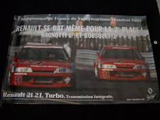 AFFICHE POSTER RENAULT 21 TURBO- R21 TURBO J. RAGNOTTI et BOUSUET MATELEST 1989