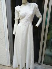 Robe de mariée blanche dentelle mariage costume Vintage taille 38