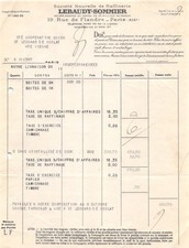 933   FACTURE LEBAUDY-SOMMIER A PARIS - UNION COOPERATIVE A SAINT LEONARD DE NO