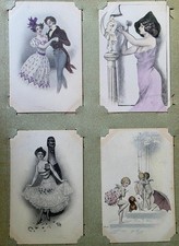 Lot de 24 cartes postales anciennes sur le thème "FANTAISIE"