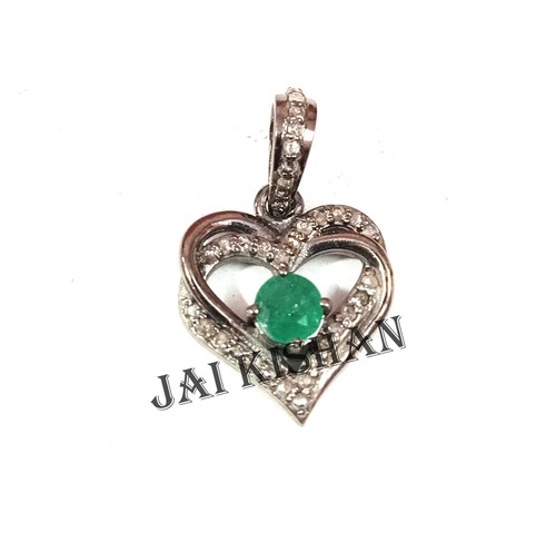 Pendentif émeraude pavé - Émeraude,