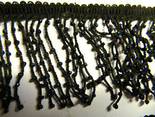 GALON PASSEMENTERIE NOIRE brodé de PERLES irisées BLEU NUIT XIXème 3 mètres⚜️ ⚜️