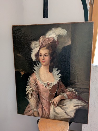 Tableau ancien portrait - , à