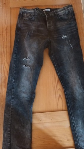 Jeans noir effet usé - effet,